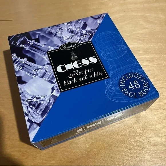 Chess Cachet Not Just Black And White Mini Travel Boxed Set Board Pieces Book - Picture 1 of 8